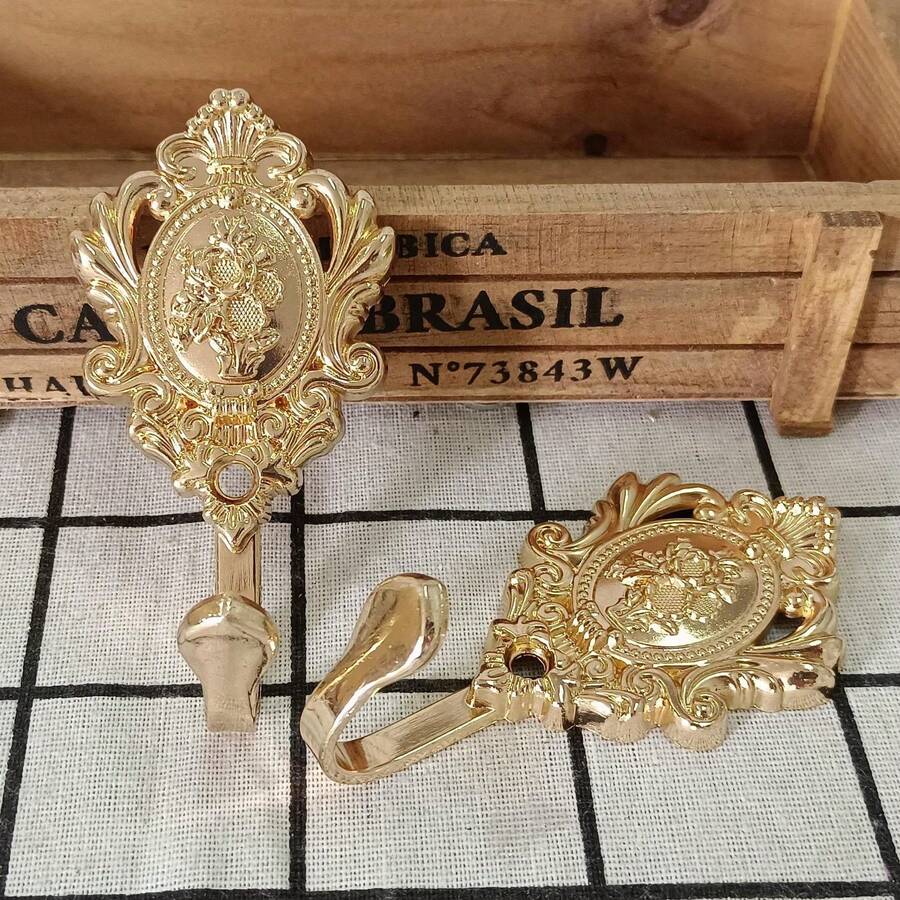 2pcs/Set Bohemian Style Wall Hooks - Vintage Elegant Coat Rack, Rust-Proof Treatment, Suitable For Bathroom, Bedroom And Entryway | Easy Installation - Multiple Styles - View 1