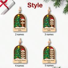 Custom Family Name Wooden Christmas Ornament, Personalized 2-5 Names Tree Decoration, Customized Xmas Keepsake Gift, Customizable Holiday Hanging Ornament For Family Parents Grandparents - Style B - View 3
