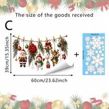 1pc Santa Claus, Snowman, And Reindeer Patterned Window Stickers, Double-Sided Visible PVC Electrostatic Adsorption Glass Stickers, Suitable For Restaurants, Shops, Living Rooms, Kitchens, And Home Decoration. - Multicolor - View 11