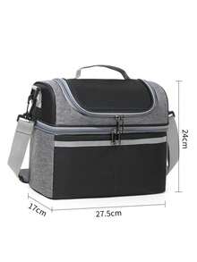 Personalized Double-Layer Insulated Lunch Bag, Customizable Name/Text, Large Capacity Insulated Tote Bag, Suitable For Office, Travel, Detachable Shoulder Strap And Ice Pack System, Oxford Fabric Insulated Bag, Non-Food Contact - Multicolor - View 15