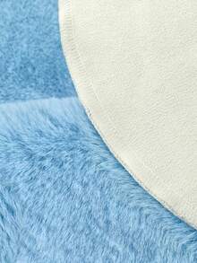 1pc Light Blue Surfboard Shaped Runner Rug, Soft Fluffy Long Pile Carpet, Suitable For Bathroom, Laundry Room, Bedroom And Hallway, Faux Rabbit Fur Mat, Asymmetrical Shape, Cutting Error 1-5cm, Suitable For Sofa, Living Room, Bay Window, Hallway, Entrance, Room Mat, Comfortable And Soft, Winter Home Decor - Baby Blue - View 9