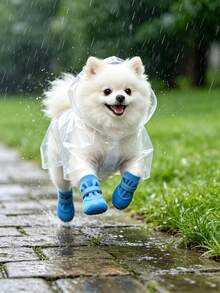 4pcs Random Style Waterproof Pet Dog Shoes, Anti-Slip Soft Sole Scratch-Resistant Washable Reusable Durable Paw Protectors, Suitable For Bichon, Corgi And Other Small To Medium Dogs, For Rainy, Snowy, Hot Road Outdoor Use - Multicolor - View 6