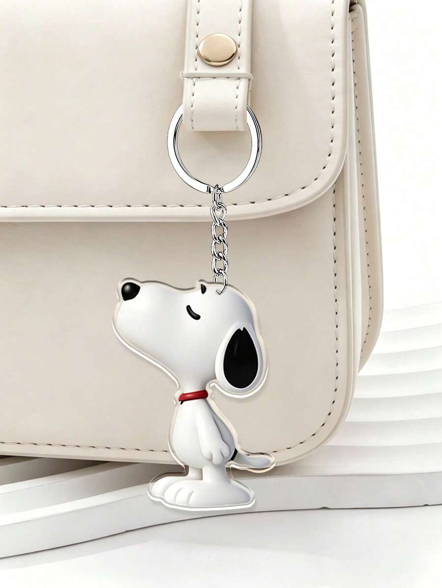SNOOPY Dog Keychain, Backpack Hook, Bag Pendant, Decoration. Soft Matte Texture. Super Cute Design. Waterproof And Scratch-Resistant. Won't Yellow Over Long-Term Use. Cute Design, Versatile And Practical Without Looking Out Of Place. - Multicolor - View 1