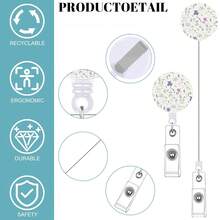1 Set (Badge Clip + Lanyard + Card Holder) Blue Butterfly ID Badge Clip, Retractable Badge Reel With Card Holder, Detachable Lanyard, Teacher ID Card Holder Protective Sleeve, Suitable For Doctors, Nurses, Interns, Office Workers, Office Gift - Versatile - View 4