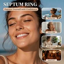 AVYRING Cartilage Helix Tragus Earrings Rings Studs Surgical Steel CZ 16G Curved Barbell Horseshoe Hoops Lip Labret Piercing Jewellery - Multicolor - View 4
