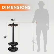Rotating Fishing Rod Holder, Floor Rack Holds Up To 16 Rods, Fishing Pole Storage Organizer For Garage, Basement, Or Shed, Easy To Install - Black - View 2