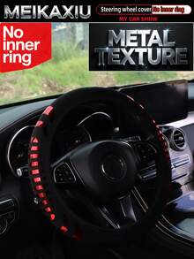 MEIKAXIU Metallic-Look Dynamic Stripe New Diving Fabric Car Steering Wheel Cover Without Inner Ring, Suitable For 38cm (15inch) Car Decor, For Women - Faux Metal Decorative Steering Wheel Cover - View 6