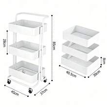 3 Tier Storage Trolley Cart On Wheels Kitchen Bathroom Laundry Narrow Space Rack - View 2