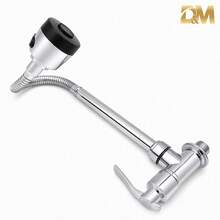 D&M 2en1 Grifo de cocina con rociador,Grifo telescópico,Grifo empotrado, grifo multifunción, grifo de cocina flexible, con modos de chorro potente y chorrito fino, manguera tipo <<cuello de cisne» giratoria de 360°, apto para lavabos de baño y fregaderos de cocina - Plateado - Ver 12