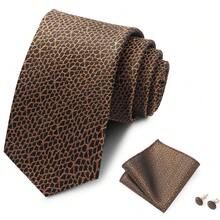 AlanKing 1 Set Paisley Floral Men's Tie, Pocket Square And Cufflinks Set, Suitable For Party, Holiday, Gathering And Banquet - Multicolor - View 9
