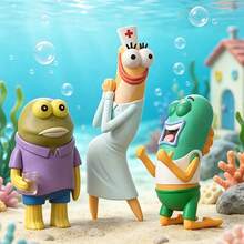 Miniso Mini Grain Figure‑Residents Of Bikini Bottom Blind Box, SpongeBob SquarePants Mini Character Model, Exquisite Desktop Display Ornament, Surprise Collectible Toy, Nice Present For Hobby Collectors (1PC Random Delivery) - Multicolor - View 5