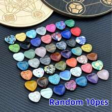 100pcs Natural Stone Quartz Heart-Shaped Gemstone Crystal Raw Stone 2cm Random Color And Style - Multicolor - View 9
