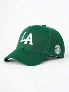 1pc Unisex Letter Embroidered Baseball Cap, Adjustable Outdoor Sun Protection Casual Hat, Suitable For Spring And Autumn Travel, Beach Vacation - Dark Green - View 5