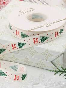 25mm Christmas Decorative Ribbon, Polyester Satin Decorative Tape, Suitable For Gift Box Packaging, Bows, Gift Wrapping, Bouquet Wrapping, DIY Handmade Decoration, Merry Christmas Gift Wrapping - Multicolor - View 9