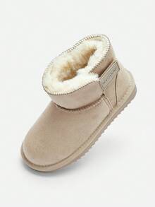 Balabala Unisex Kids Snow Boots Fleece‑Lined Thickened Non‑Slip Short Winter Boots For Boys & Girls - Camel - View 1