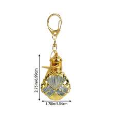 Shell-Shaped Refillable Mini Perfume Cylinder Keychain With Starfish Pendant, Leak-Proof Portable Perfume Container, Fashion Bag Charm, Daily Travel Accessory, Ramadan Birthday Gift For Girls, Exquisite Decorative Key Ring - Multicolor - View 7