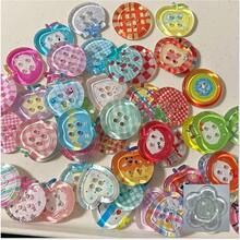 2sets(100pcs) Assorted Dopamine Gummy Apple Button Ins Style Scrapbooking Decoration DIY Doll Clothes Beads Accessories, Multi-Purpose Craft Supplies - 50 Dopamine Buttons (random Design) - View 21