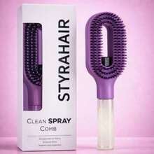 2‑In‑1 Spray Hair Brush, White Transparent Comb With Built‑In Water Tank, Soft Flexible Bristles, Detangling Moisturizing Hair Brush For All Hair Types, Travel‑Friendly Hair Styling Tool - Upgraded Version - View 2