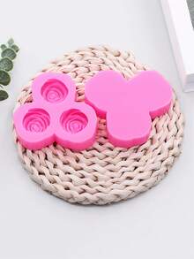 1pc Silicone Rose Flower Mold, Suitable For Polymer Clay Bouquet Casting, DIY Earring Pendant Making, Flower Resin Jewelry Accessories Clay Handmade Craft Mold - Rose - View 5