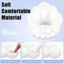 1pc Cloud-Shaped Ergonomic Wrist Rest Mouse Pad, Memory Foam Filled, Leather Surface, Waterproof & Anti-Slip PU Bottom, Slow Rebound Wrist Support Cushion, Relieves Wrist Fatigue, Easy To Clean, Cute Office Gaming Home Desktop Accessory - View 6