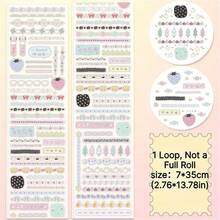 35cm/Roll Cute Die-Cut Divider Line Stickers, DIY Decorative Card, Planner, Scrapbook, Photo Card, Phone Case Collage Material - Black - View 11