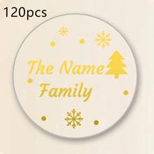 30-240pcs Custom Clear Christmas Name Stickers, Personalized Golden Holiday Gift Labels, Festive Christmas Tree Style, Customized Transparent Stickers, Gift Wrapping Decor, Customizable Name Seals, Christmas Party Favors, Christmas Gifts, Family - Multicolor - View 22