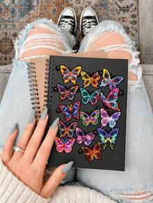 50Pcs Neon Butterfly Stickers For Kids, Colorful Butterfly Decals, Children Art Craft Supplies For Halloween Decor, Scrapbooking, Journaling, Planner DIY & Classroom Activities - Multicolor - View 2