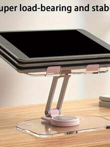 Acrylic Flat Phone Stand, Cute And Practical, 360° Rotatable, Foldable For Easy Carrying, Available In Black, Pink, Green And White. Choose Your Favorite Color For A Better Appearance - A - View 8
