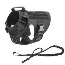 Dog Chest And Back - Tactical Dog Collar, Heavy-Duty Handle-Equipped Dog Collar, Adjustable , Military Dog Back Collar, Suitable For Medium And Large-Sized Dogs, Suitable For Walking, Hiking, Hunting - Multicolor - View 3