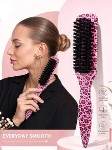 Boar Bristle Beard Comb, Beard Brush, Oil Hair Styling Comb, Hair Cleaning Brush, Flyaway Brush - Multicolor - View 14