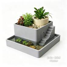 Mini Wetland Planter Dual-Use Amphibious Plant Container, Desktop Potted Plant Office Windowsill Decor, Bedroom Shelf Succulent Greenery Storage Pot - Flower Pot - View 8