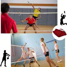 1pc Standard Competition Badminton Net, Dense Mesh Anti-Snagging Wear-Resistant Tear-Resistant Professional Specification, Indoor Training Outdoor Leisure Dual Use, Family Sports Entertainment, Halloween, Christmas Badminton Sports Equipment - Multicolor - View 3
