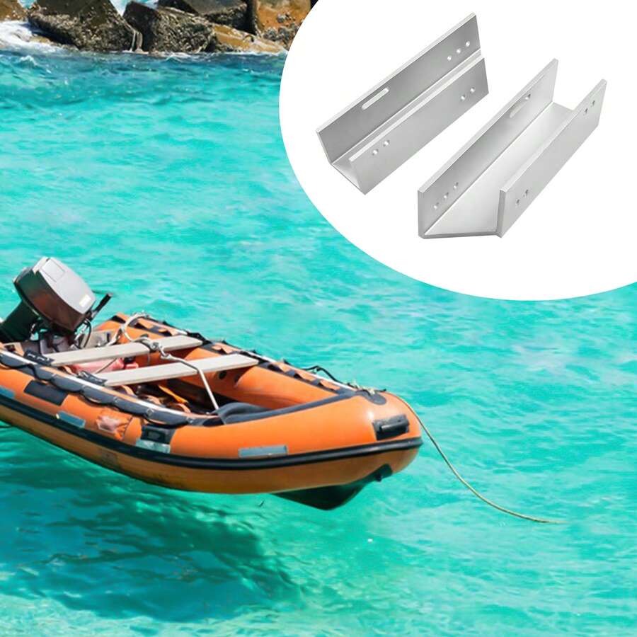 HYYKJ-US Outboard Motor Jack Plate 4 Inch Setback, Aluminium Alloy Transom Bracket For Short To Long Shaft Conversion, 2 Pack Manual Fix Mount For Boat Marine - YDFK8I-000100=default - View 1