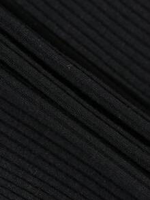 Teowryxou 4pcs Plus Size Women Black Ribbed Cotton Blend Mid Rise Triangle Panties, Soft Stretch Breathable Solid Briefs, Daily Underwear Pack - Black - View 7