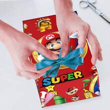 asmodee Mario Gift Wrapping Paper, 5 Sheets Per Pack, With High-Definition Game Character Patterns, Suitable For Hand-Decorating Gift Wrappings For Holidays, Daily Use, And Birthdays. - Multicolor - View 1