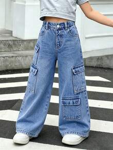 Toddler Spring Denim Jeans, New Fashion Style - Blue - View 1