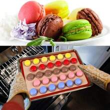 1pc/2pcs/4pcs Macaron Silicone Baking Mat Set, Reusable Non-Stick Baking Mat, Heat-Resistant Silicone Oven Liner, Pastry & Cookie Baking Mat, Perfect For Macarons, Cookies, Pastries, Cakes And Bread, Back To School, Christmas, Thanksgiving - View 9