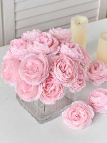 1/5/12/24/36 Stems Artificial Peony Flowers, Suitable For Wedding Party Decoration, Cake Decoration, Home Living Room Dining Table Decoration, Artificial Plants, Autumn Decoration, Room Decoration, Desktop Decoration, Garden Decoration, Etc. - Baby Pink - View 2