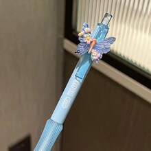6/12pcs Macaron Color Butterfly Decor Click Neutral Pens, 3D Butterfly Flower Ornament, Playful Eye-Catching Macaron Gradient Pen Body For Writing - Multicolor - View 10