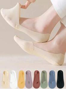 6 Pairs Women's Ice Silk No Show Socks Non Slip Invisible Liner Socks Multi Color For High Heels Flats All Season Daily Wear For Daily Halloween - Multicolor - View 3