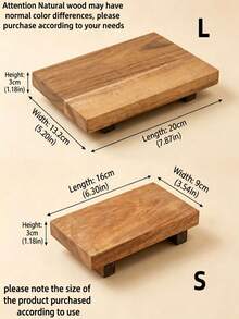 Stool Tray, Sushi Tray, Tray Plate, Solid Wood Dining Tray, Suitable For Restaurant, Camping, Outdoor Use, Washable, Optional Sizes, Can Hold Food And Snacks, Also Can Be Used To Hold Soap And Towels - View 2