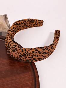 1pc Leopard Print Headband Hair Accessory, Autumn/Winter Casual Street Wear Headband - Multicolor - View 7