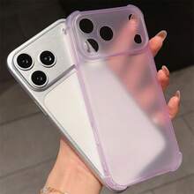 可愛磨砂透明手機殼，適用於 iPhone 18 Pro Max 17 16 15 14 13 12 Plus，防震保護套 - 透紫 - 查看 6