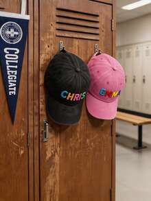 Personalized Multi-Color Embroidered Decorative Hat, Customizable With Your Name, Unique, Fashionable, Beautiful, Vacation Decoration, Back To School Eye-Catching Accessory - Multicolor - View 6