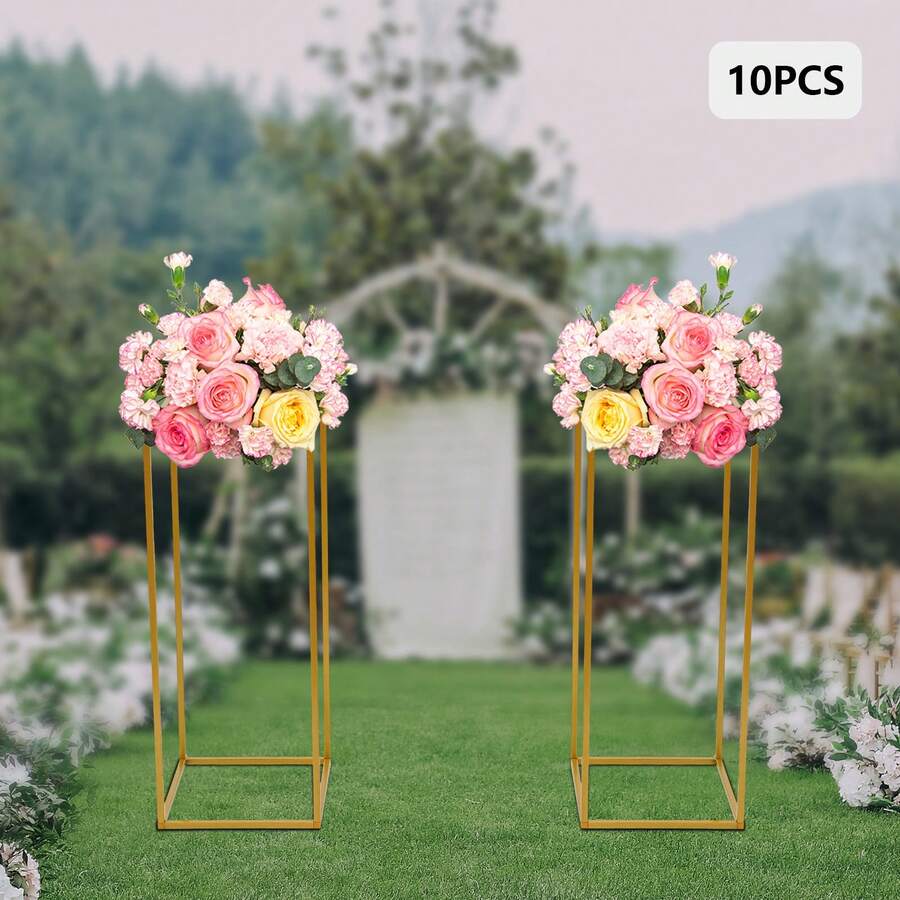 10-Piece Metal Decorative Flower Stand Set, Suitable For Parties, Events And Home Décor - 10 Pieces - View 1