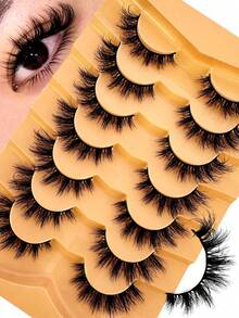 Pestañas postizas rizadas voluminosas para maquillaje básico - Negro - Ver 1