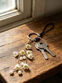 Hiasan Gantung Bunga Lily of the Valley yang Indah, Sempurna untuk Menghias Ponsel, Ransel, Gantungan Kunci, dan Barang atau Aksesori Sehari-hari Lainnya - MultiWarna - View 4