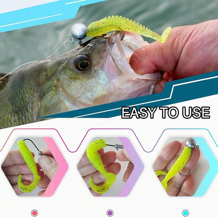淡水釣魚誘餌套裝，適用於鱸魚、鱒魚、鮭魚釣魚配件，包含湯匙誘餌與軟塑膠蟲誘餌，附釣具盒，釣魚禮品 - 套裝 - 查看 9