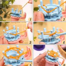 1 pieza Máquina de tejido a mano con cabezal intercambiable / Máquina de tejer con cuerda / Máquina de tejido de doble cabezal / Herramientas de costura y tejido de hilo / Máquina de carrete / Marco de tejido / Gancho de tejido / Herramientas de tejido - Talla única - Ver 5