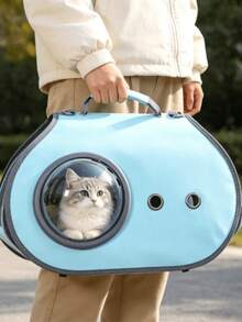 Portable Dual-Shoulder Cat Pet Bag Dog Backpack Outdoor Dog Book Bag Space Capsule For Teddy And Corgi - Multicolor - View 2
